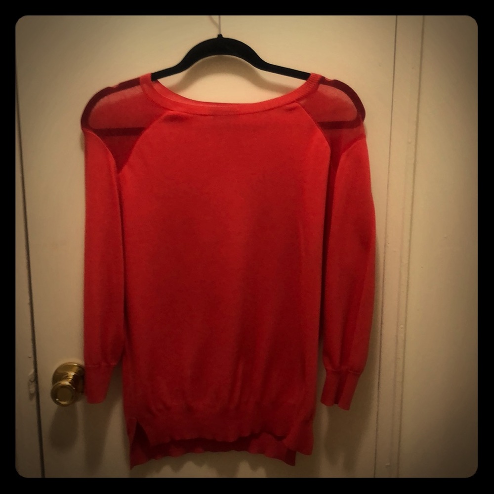 THE LIMITED sheer shoulder red top